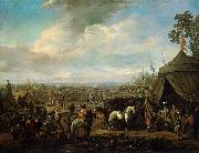 Johannes Lingelbach Flemish Town Sieged by the Spanish Soldiers oil